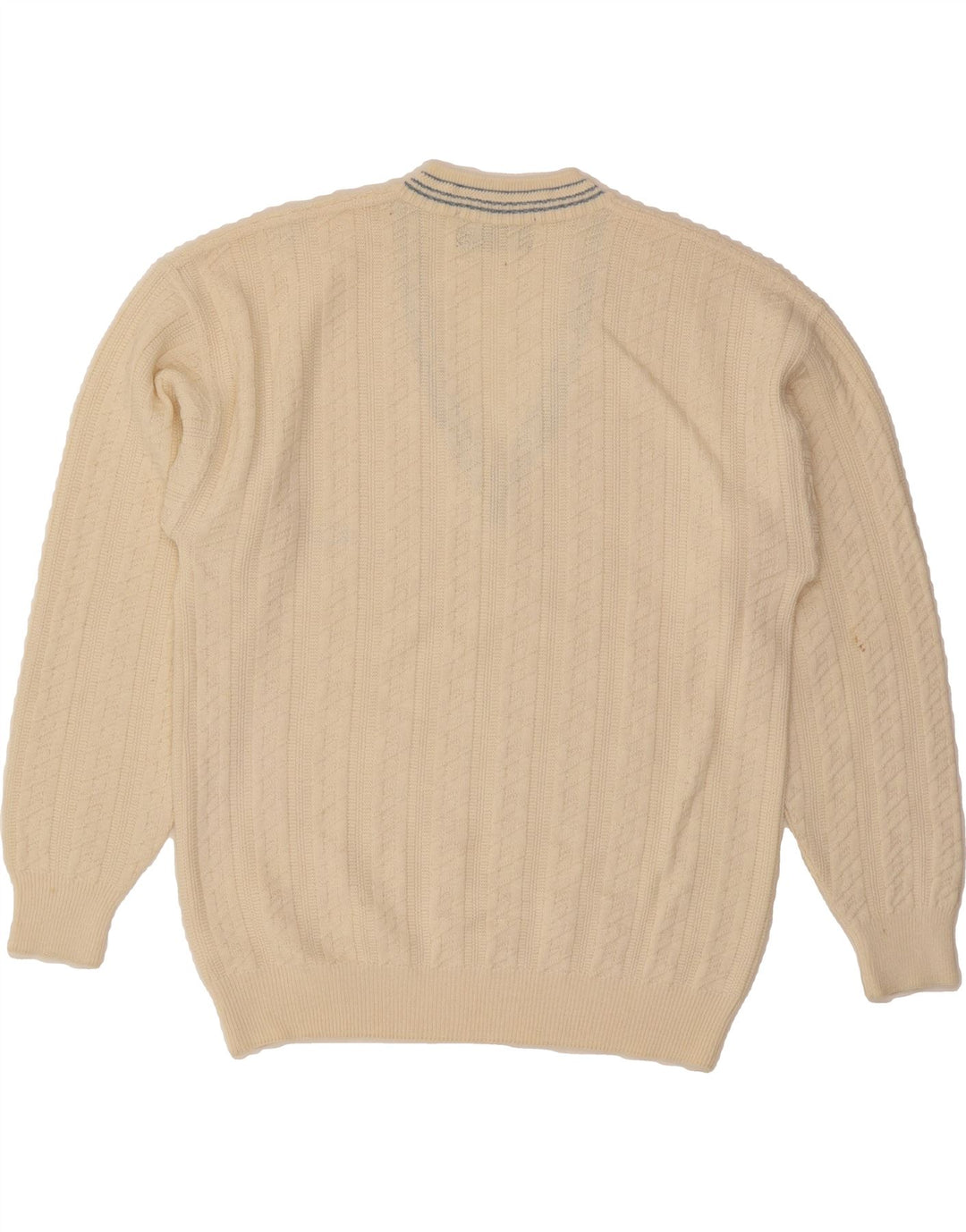 IL GRANCHIO Mens V-Neck Jumper Sweater Medium Beige Wool Vintage Il Granchio and Second-Hand Il Granchio from Messina Hembry 
