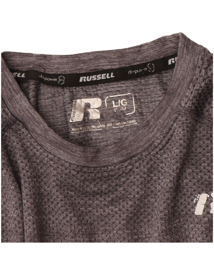 Russell Athletic Boys T-Shirt Top 11-12 Years Large Grey Nylon