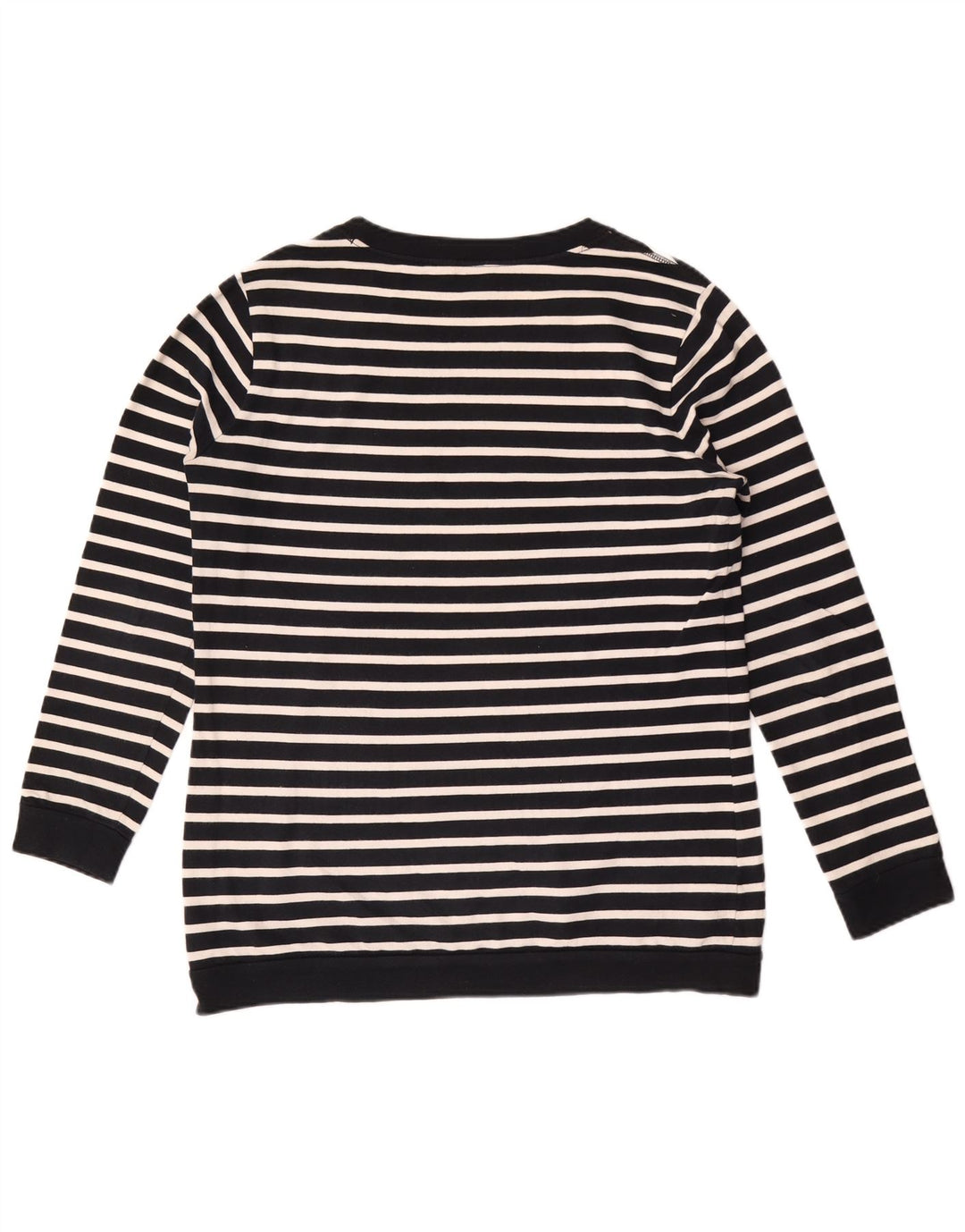 Massimo Dutti Womens Sweatshirt Jumper US 8 Medium Navy Blue Striped