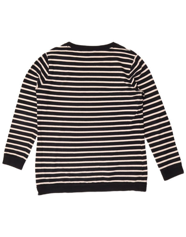 Massimo Dutti Womens Sweatshirt Jumper US 8 Medium Navy Blue Striped