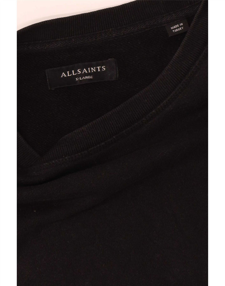 All Saints Mens Sweatshirt Jumper XL Black Cotton