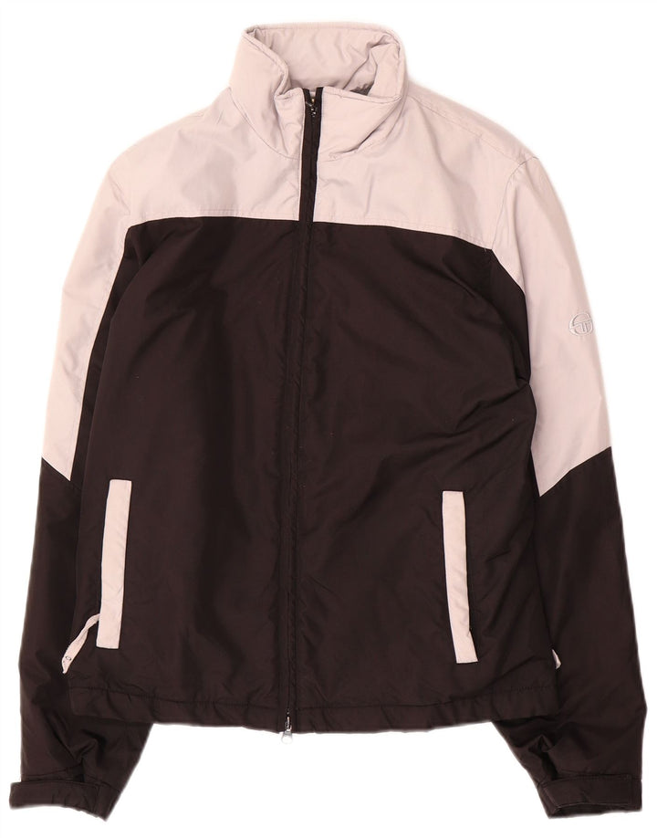 Sergio Tacchini Mens Windbreaker Jacket UK 36 Small Black Colourblock
