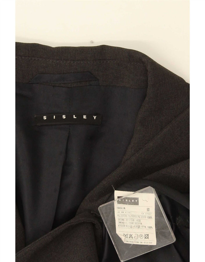Sisley Mens 4 Button Blazer Jacket IT 50 Large Grey Polyester