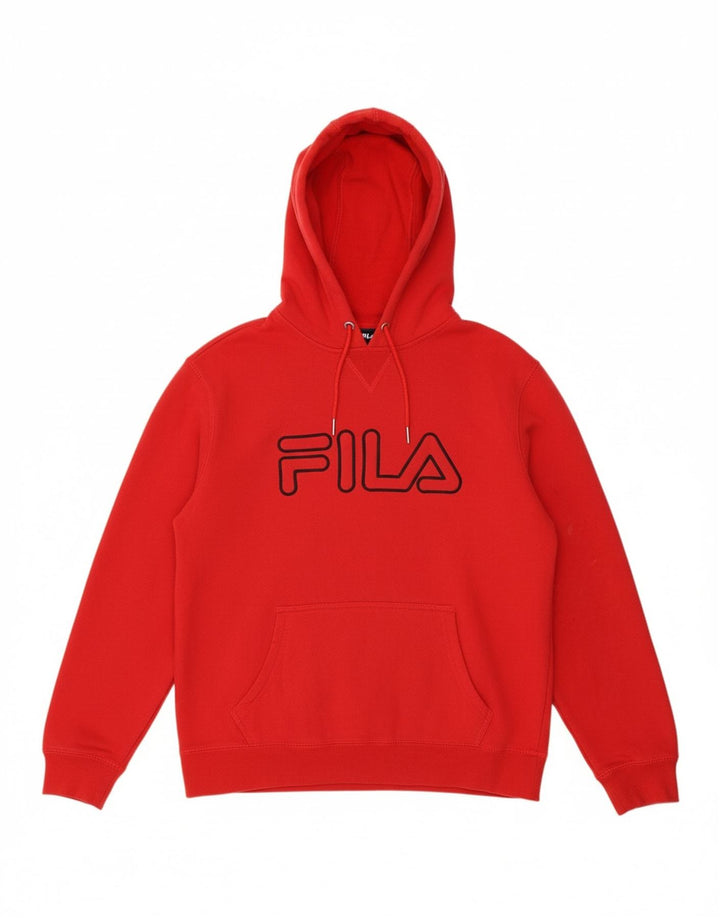 FILA Mens Graphic Hoodie Jumper Medium Red Cotton