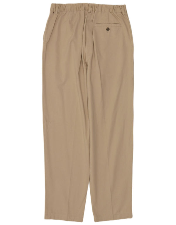 L.L.BEAN Womens High Waist Pegged Chino Trousers US 12 Large W30 L30 Beige