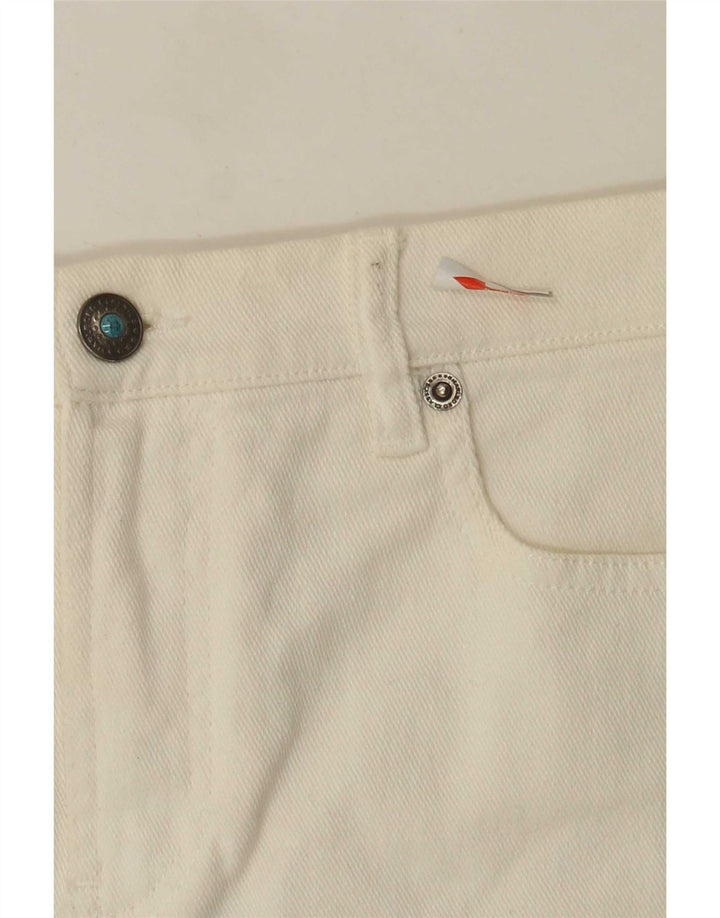 Marlboro Classics Womens Denim Skirt IT 42 Medium W28 White Cotton
