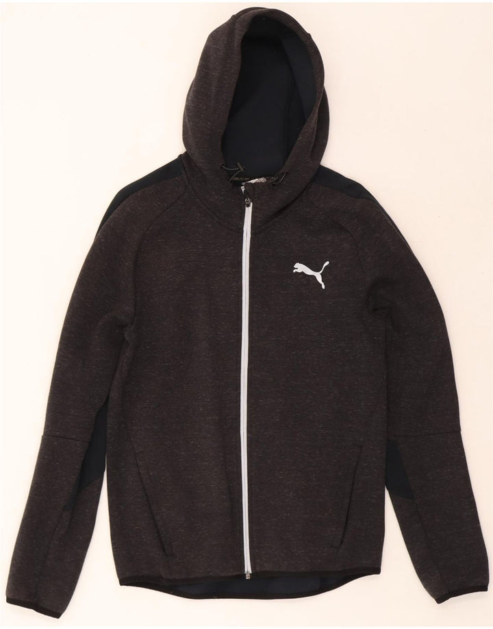 PUMA Mens Zip Hoodie Sweater Medium Black Flecked Cotton Vintage Puma and Second-Hand Puma from Messina Hembry 