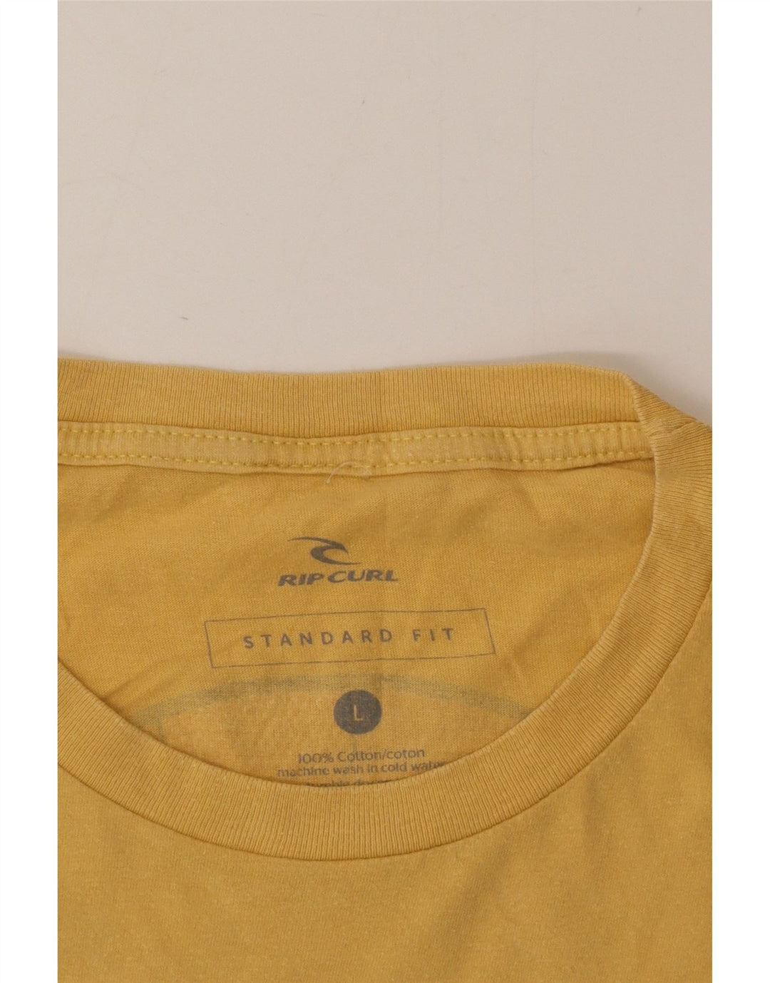 Rip Curl Mens Standard Fit Graphic T-Shirt Top Large Yellow Cotton