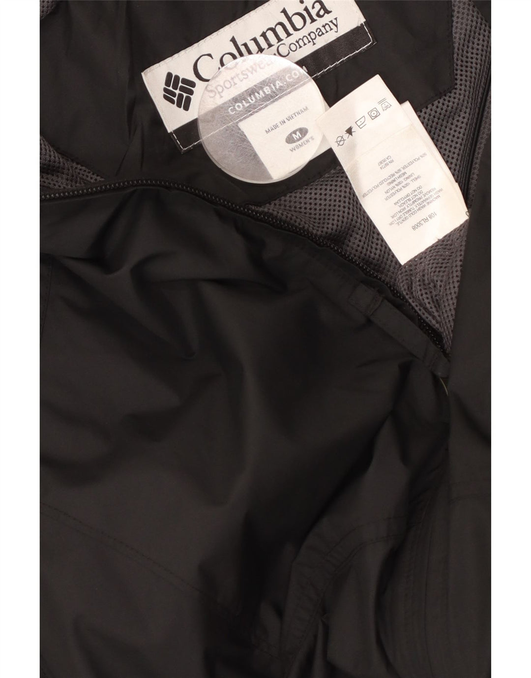 COLUMBIA Womens Hooded Raincoat UK 14 Medium Black Polyester