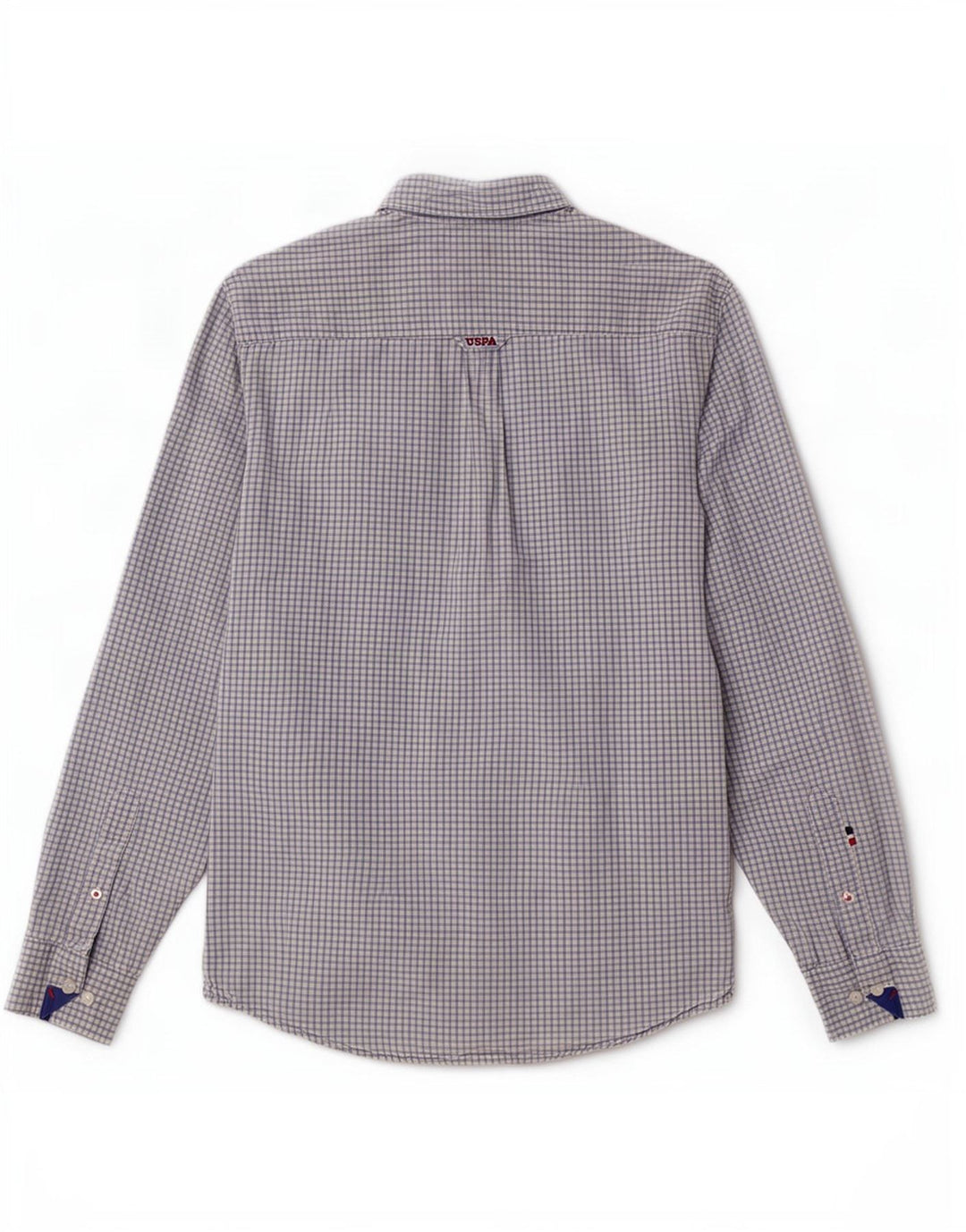 U.S. Polo Assn. Mens Shirt Medium Blue Gingham Cotton