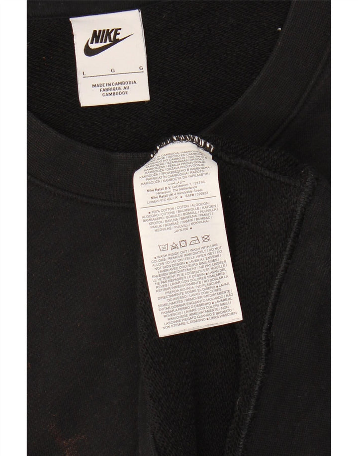 NIKE Mens Graphic Sweatshirt Jumper Large Black Colourblock Cotton