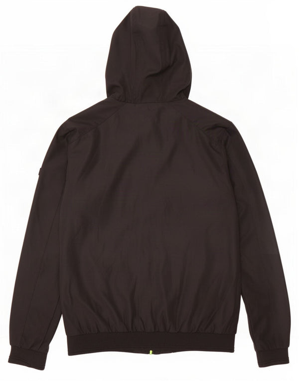 Alcott Mens Hooded Bomber Jacket UK 38 Medium Black Polyester