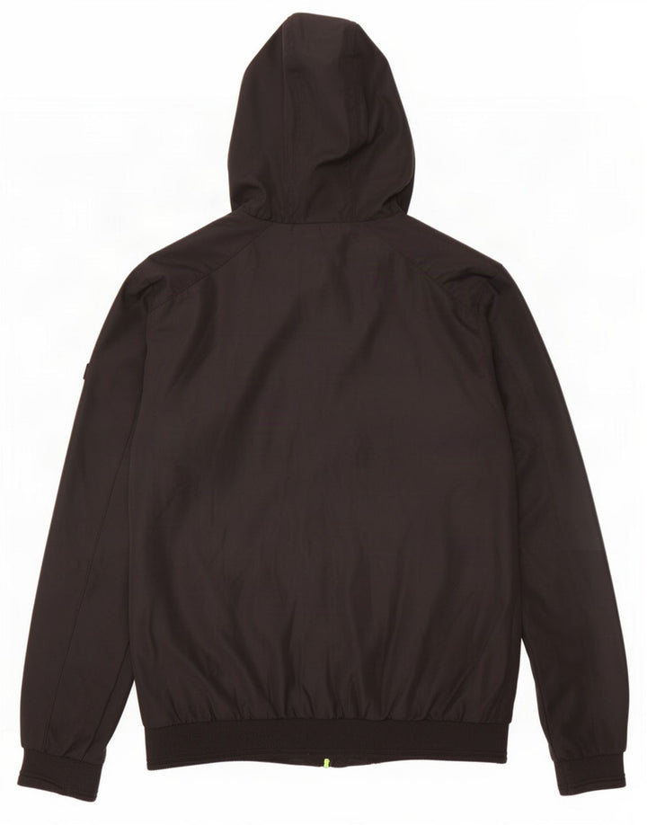 Alcott Mens Hooded Bomber Jacket UK 38 Medium Black Polyester