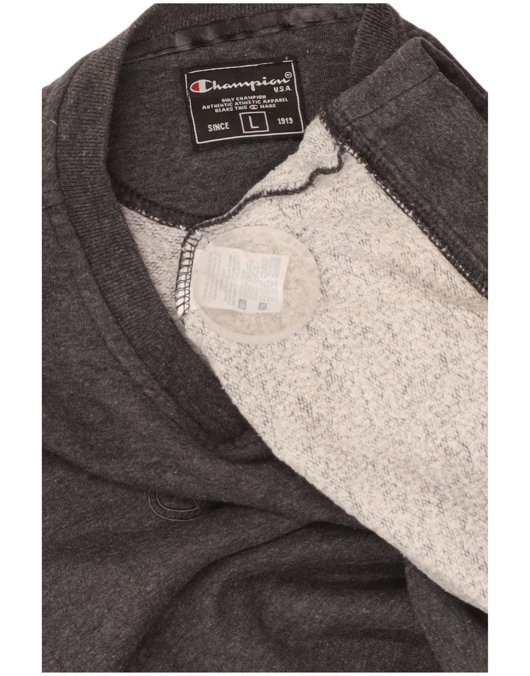 CHAMPION Womens Graphic Sweatshirt Jumper UK 16 Large Grey Cotton