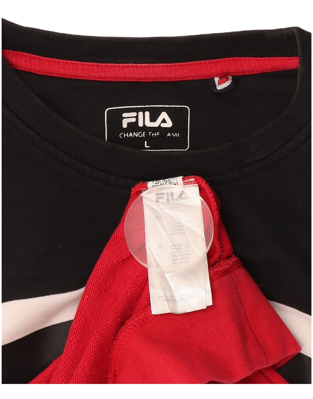 Fila Mens Graphic Sweatshirt Jumper Large Red Colourblock Cotton