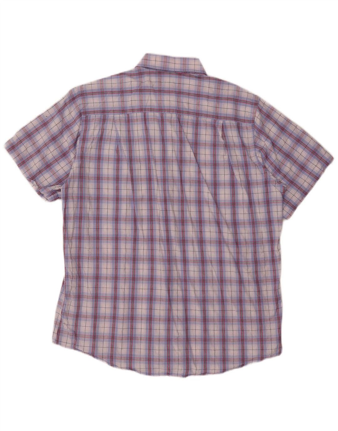 Charro Mens Short Sleeve Shirt XL Purple Check Cotton