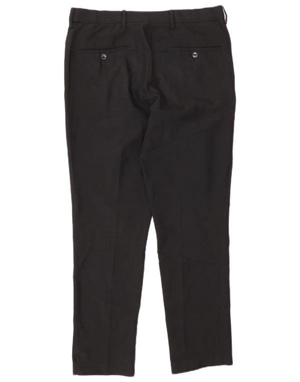 Marks & Spencer Mens Slim Fit Chino Trousers W32 L29 Black Polyester