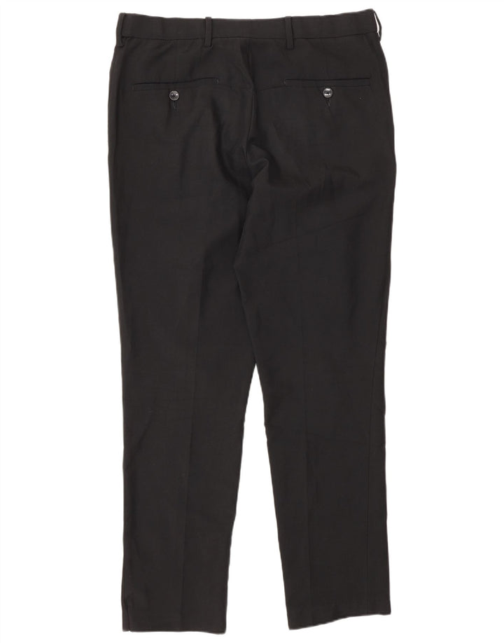 Marks & Spencer Mens Slim Fit Chino Trousers W32 L29 Black Polyester