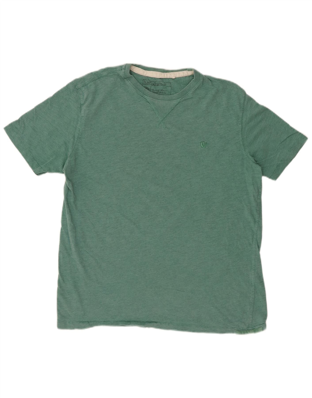 FAT FACE Mens T-Shirt Top Medium Turquoise Flecked Cotton