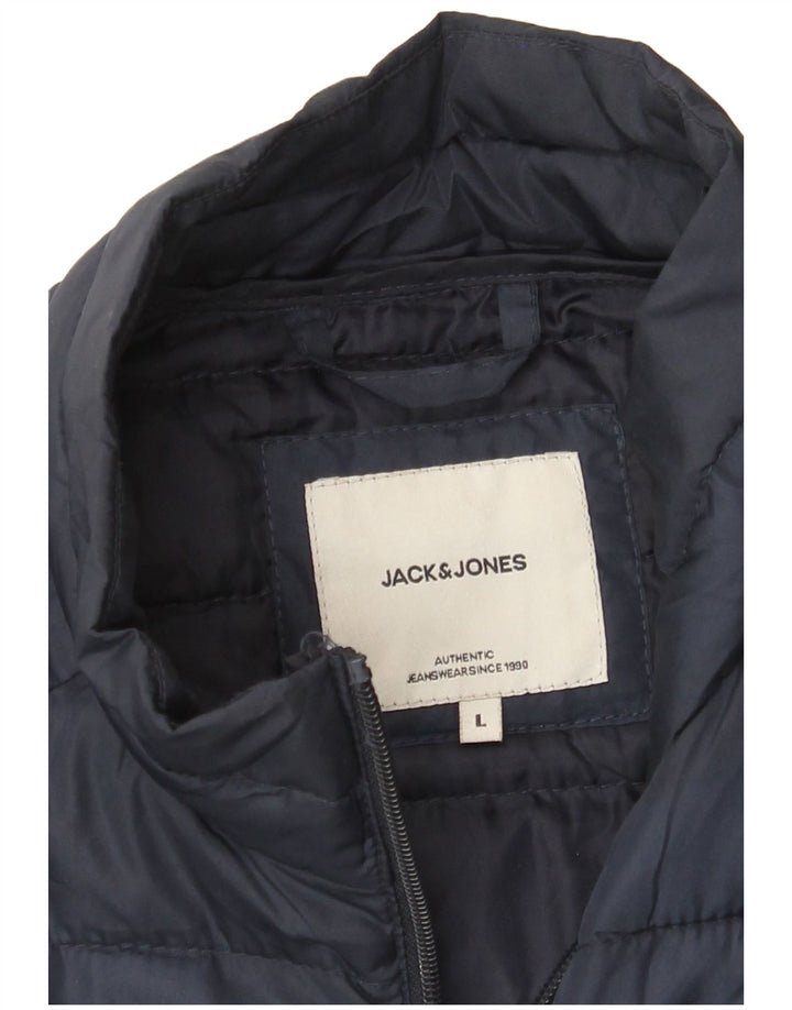 Jack & Jones Mens Padded Jacket UK 40 Large Navy Blue