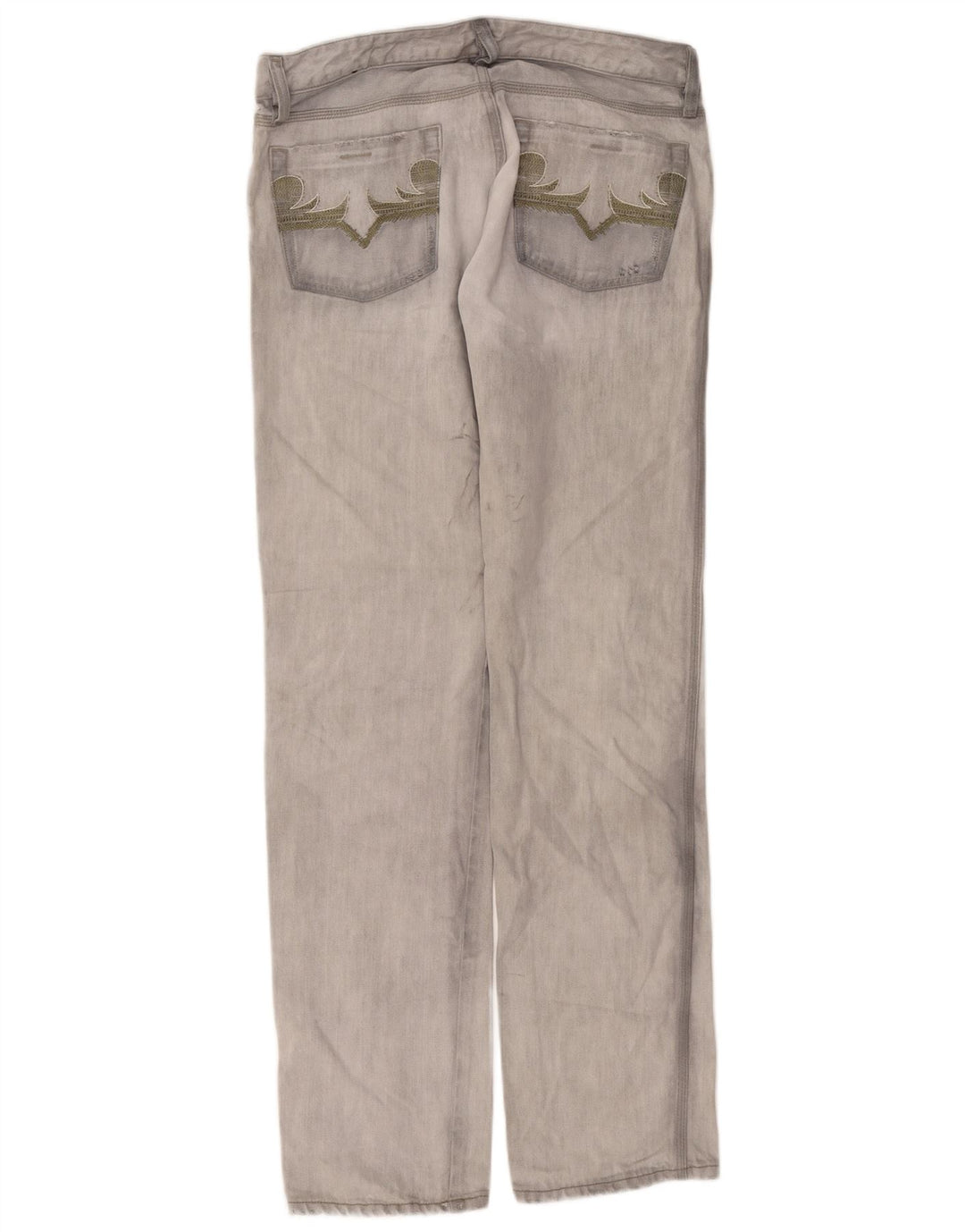 Diesel Mens Straight Jeans W32 L34 Grey Cotton