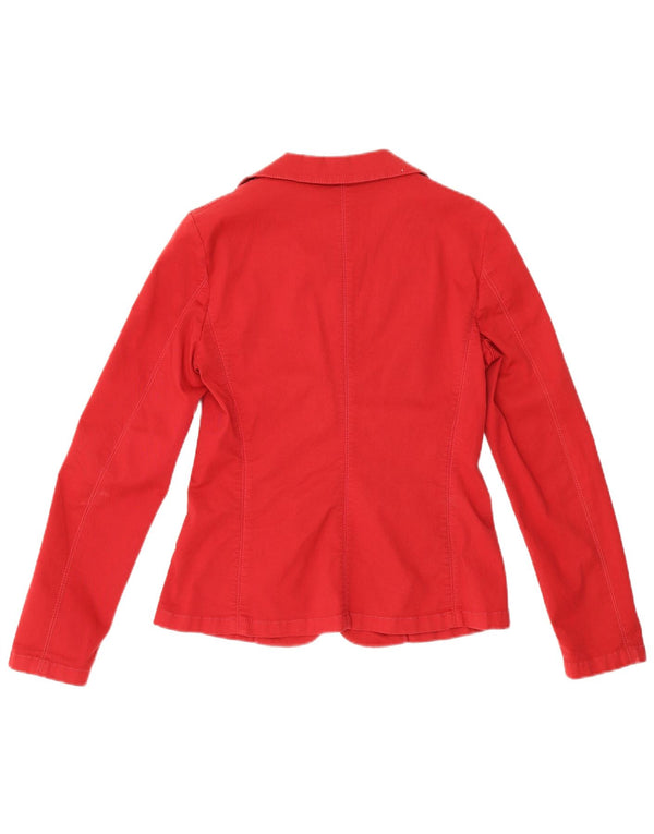 Marella Womens 2 Button Blazer Jacket UK 10 Small  Red Cotton