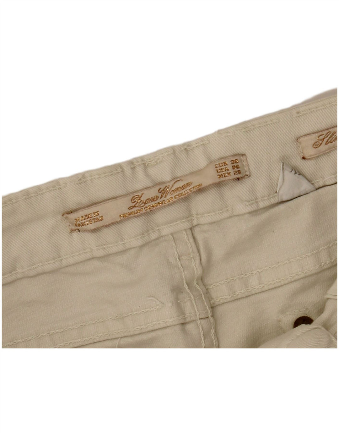 Zara Womens Slim Casual Trousers EU 38 Small W28 L26 Off White