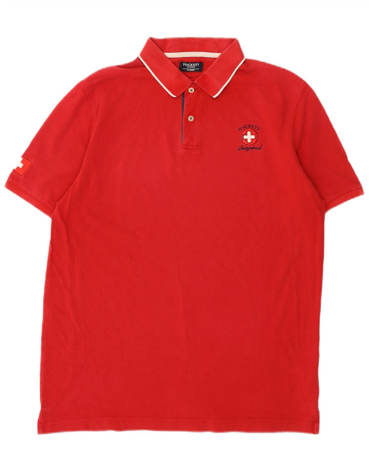 Hackett Mens Polo Shirt XL Red Cotton