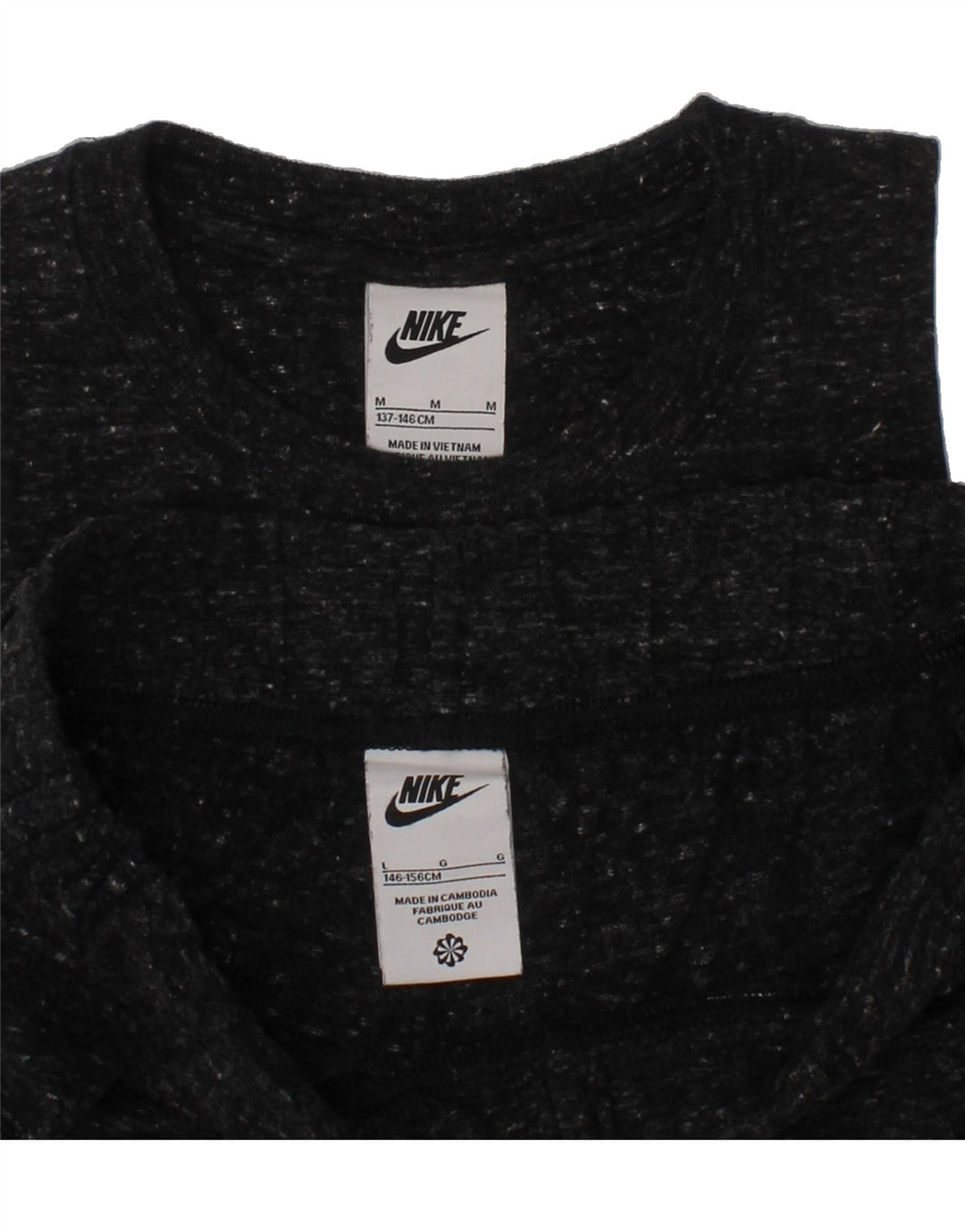 NIKE Girls Graphic 2 Piece Set 10-11 Years Medium Black Flecked Vintage Nike and Second-Hand Nike from Messina Hembry 