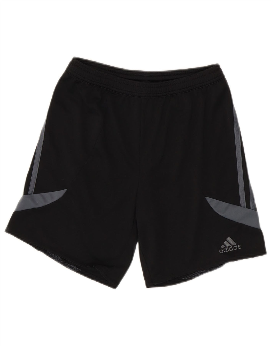 ADIDAS Boys Climalite Sport Shorts 11-12 Years Large Black Colourblock