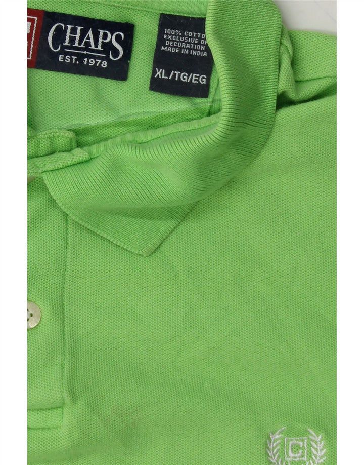 CHAPS Mens Polo Shirt XL Green Cotton Vintage Chaps and Second-Hand Chaps from Messina Hembry 