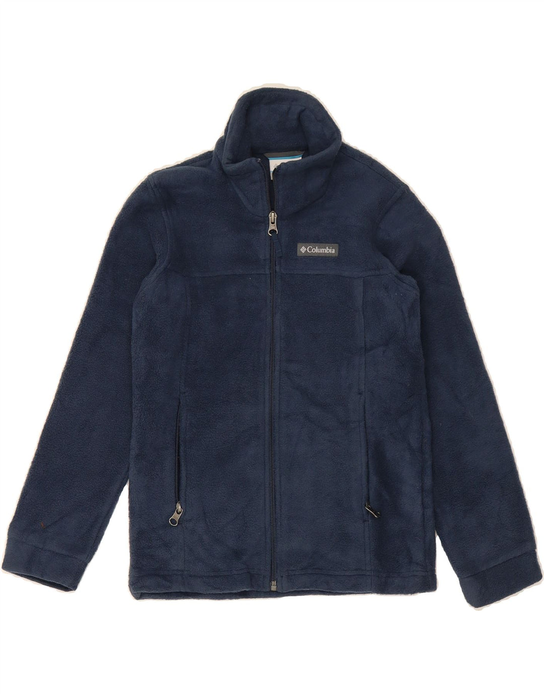 COLUMBIA Girls Fleece Jacket 7-8 Years Small  Navy Blue Polyester Vintage Columbia and Second-Hand Columbia from Messina Hembry 