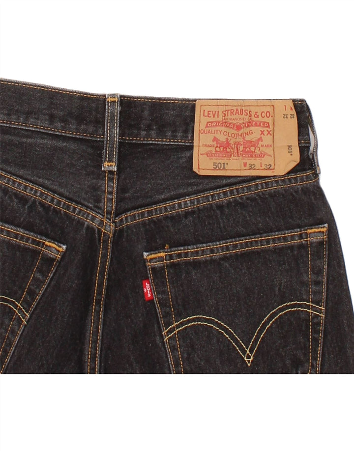 LEVI'S Mens 501 Denim Shorts W32 Medium Black Cotton