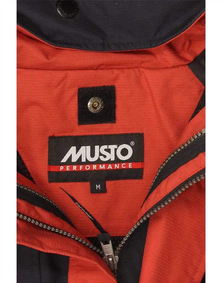 Musto Mens Performance Hooded Rain Jacket UK 38 Medium Navy Blue Nylon