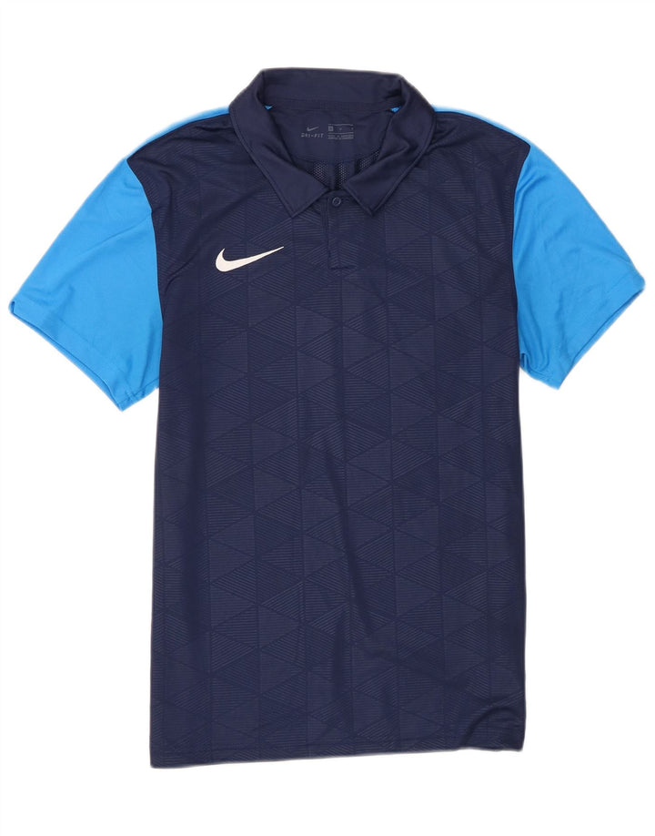 Nike Mens Dri Fit Polo Shirt Medium Navy Blue Colourblock Polyester