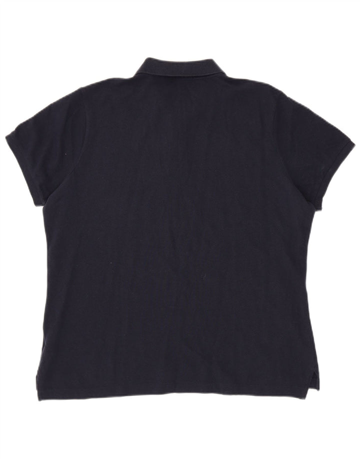 RALPH LAUREN Womens Skinny Polo Shirt UK 18 XL Navy Blue Cotton