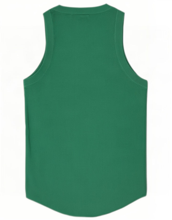 Zara Womens Vest Top UK 12 Medium Green Viscose