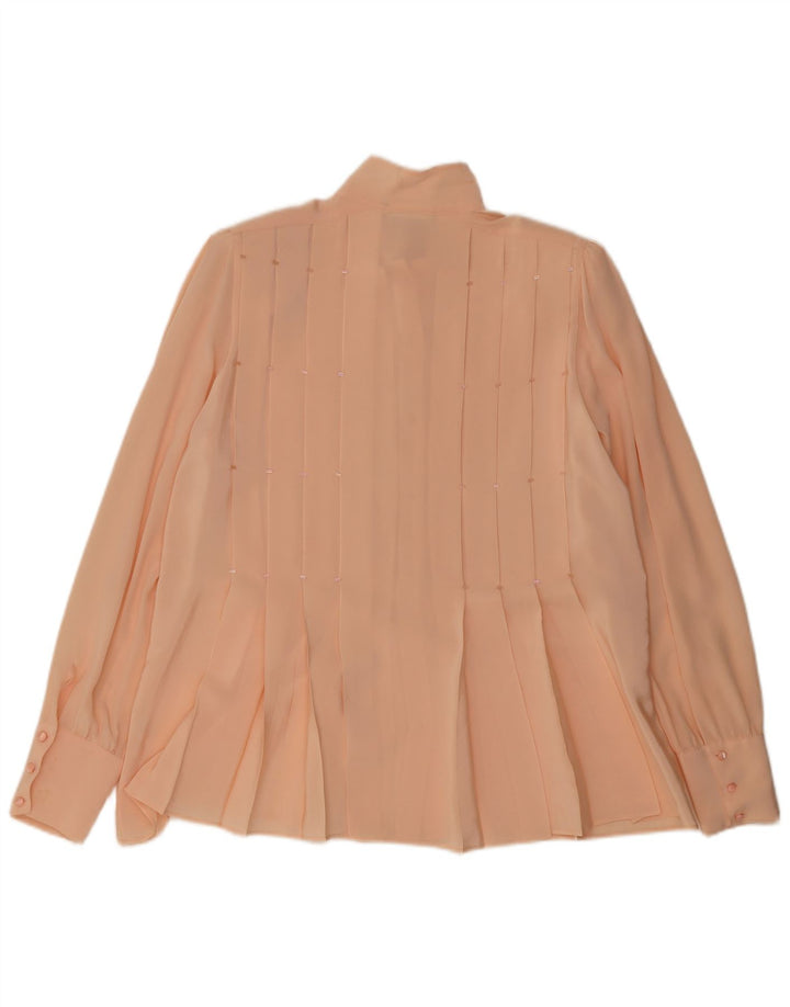 Carla Carini Womens Shirt Blouse IT 44 Medium Pink Silk