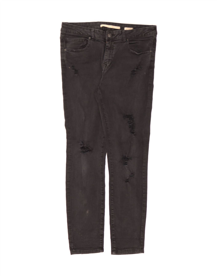 ZARA Womens Distressed Slim Jeans EU 40 Medium W32 L29 Black Vintage Zara and Second-Hand Zara from Messina Hembry 