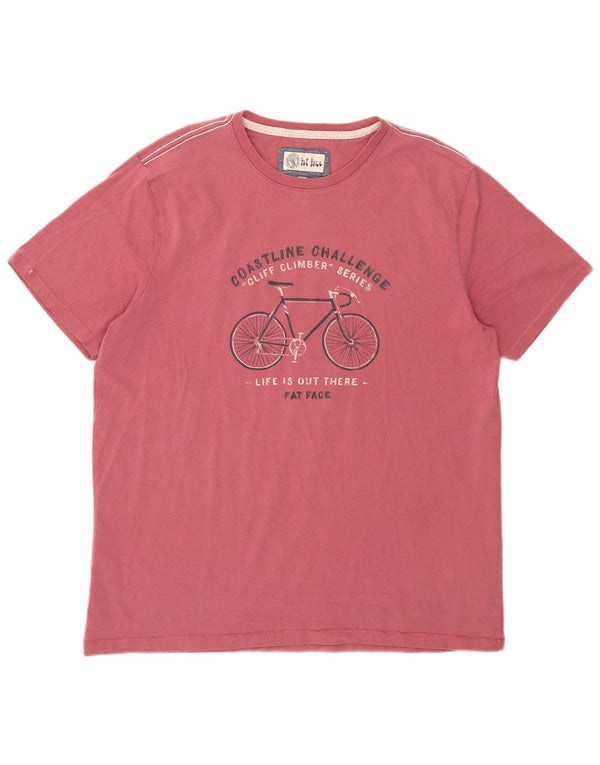 Fat Face Mens Graphic T-Shirt Top Large Red Cotton