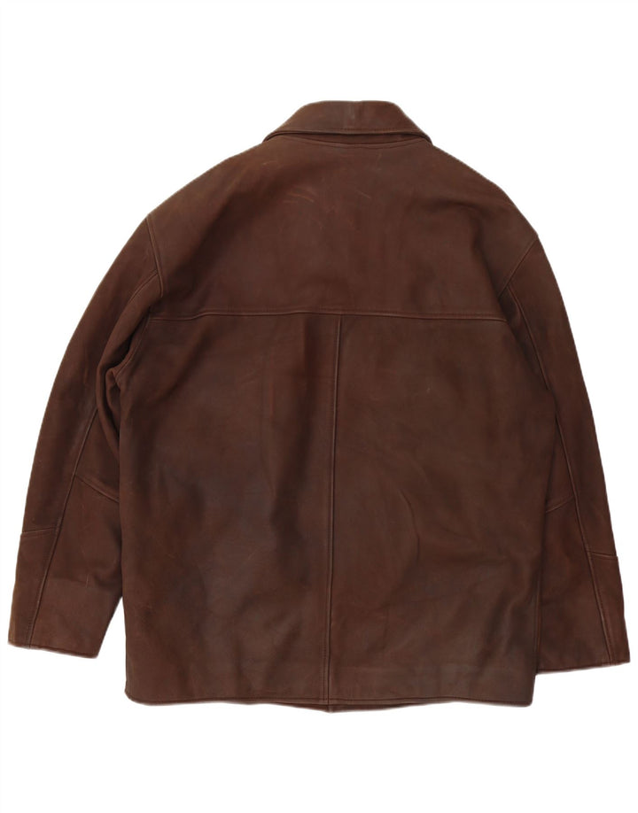 Milestone Mens Leather Jacket UK 40 Large Brown