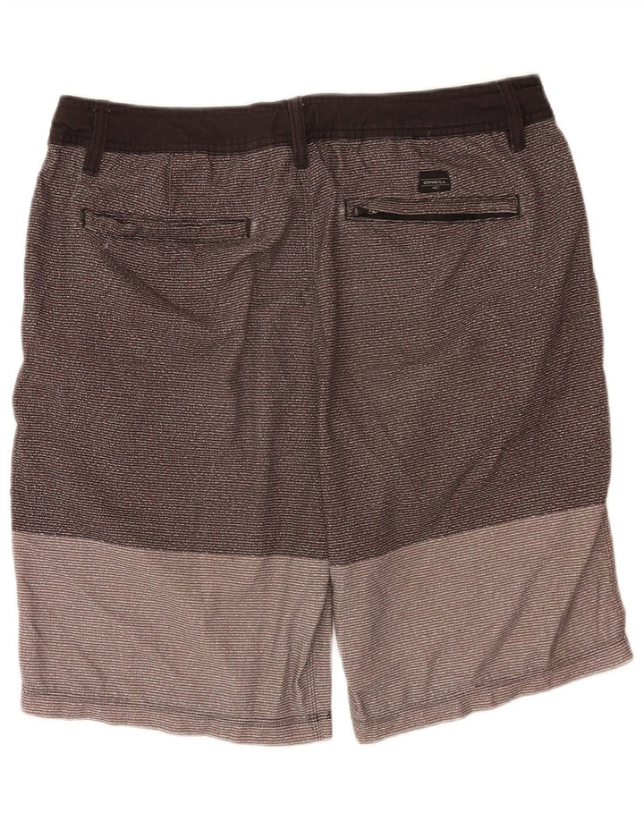 O'Neill Mens Chino Shorts W34 Large Grey Pinstripe Polyester