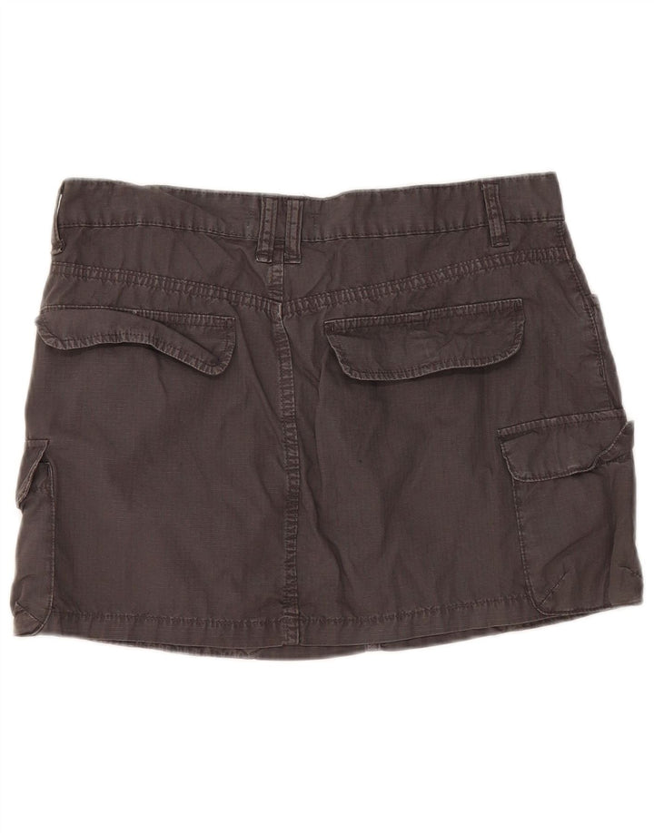 Zara Womens Mini Cargo Skirt Large W30  Grey Cotton