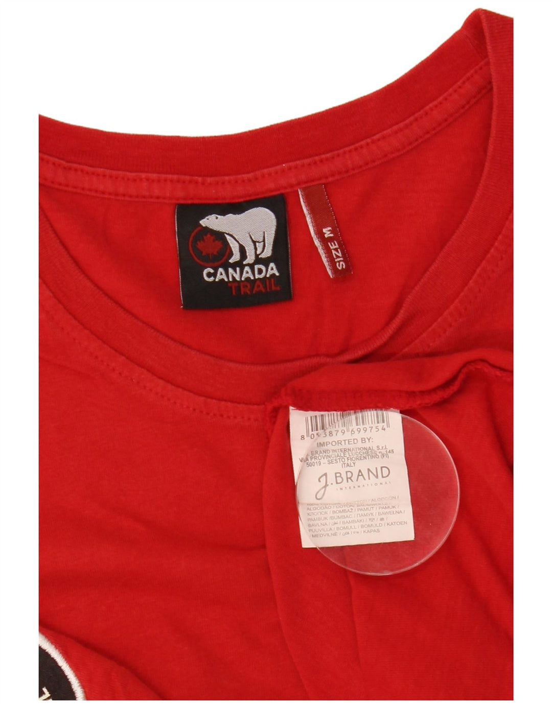 Canada Mens Graphic T-Shirt Top Medium Red Cotton