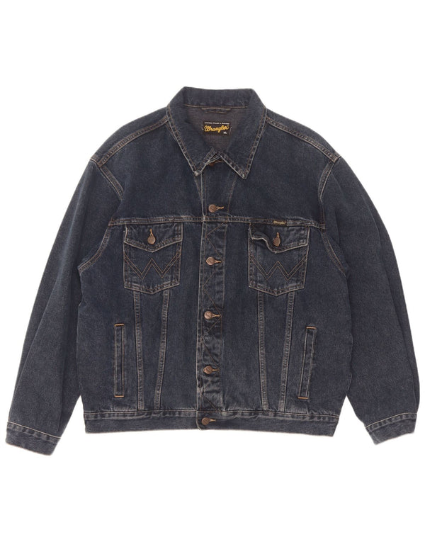 Wrangler Mens Denim Jacket UK 42 XL Blue Cotton