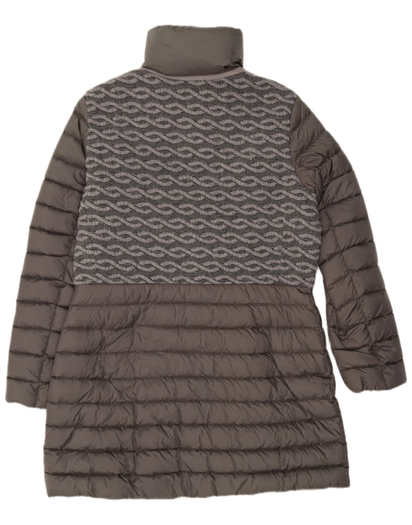 Geox Womens Padded Coat UK 16 Large Grey Geometric Polyamide