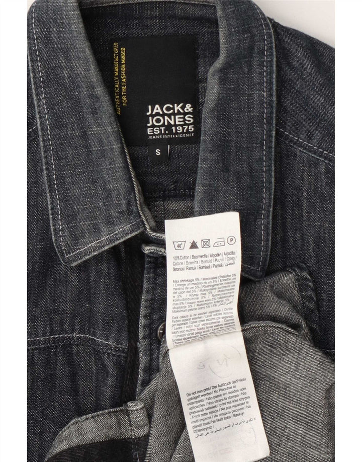Jack & Jones Mens Denim Shirt Small Navy Blue Cotton