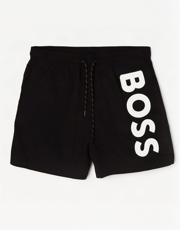 Hugo Boss Mens Graphic Swimming Shorts Medium Black Polyamide