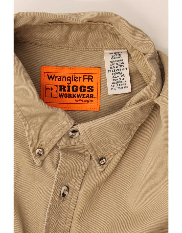 Wrangler Mens Tall Shirt 3XL Beige Cotton