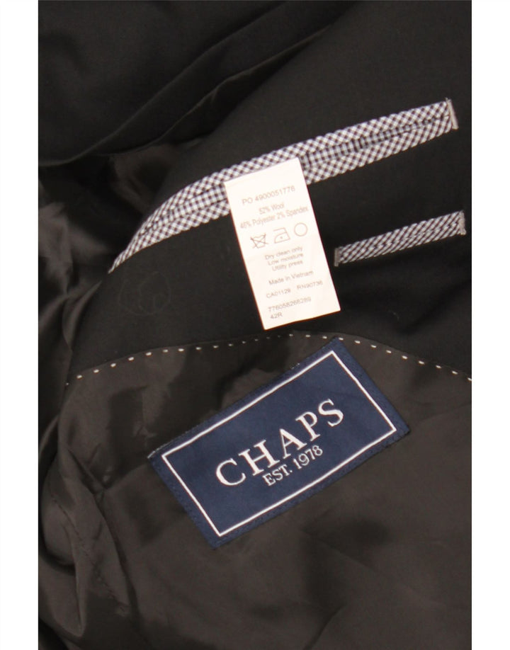 Chaps Mens 2 Button Blazer Jacket UK 42 XL Black Wool